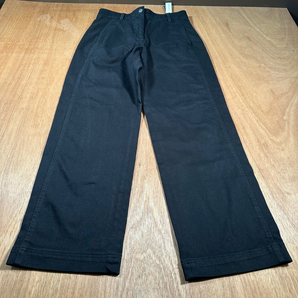Banana Republic Weekender Pants Women 2 Black Straight Leg Garment Dyed NWT